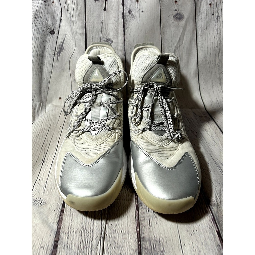 Adidas Pro Boost Low Mens Basketball Shoes White Silver FW9485 Size 12.5